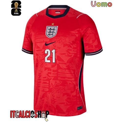Inghilterra Eberechi Eze #21 Seconda Maglia Mondiali 2026 Manica Corta